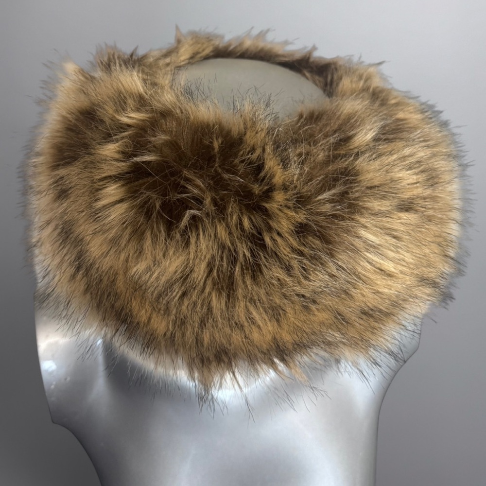 Tan Faux-Fur Russian-Style Headband Hat